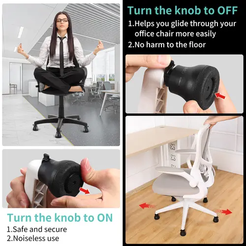 Office Chair Caster Swivel Wheels to Fixed Stationary Castors Replacement Bell Glides Furniture Chair Feet Wheel Stopper - Image 6