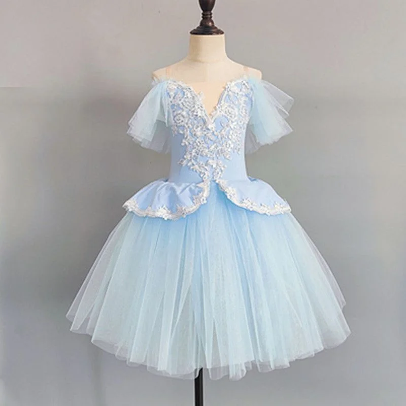 Ruoru-Vestido largo de bailarina para niños y adultos, tutú de Ballet para bailar, disfraces de baile del lago de los Cisnes, falda larga, trajes de Ballet para niñas