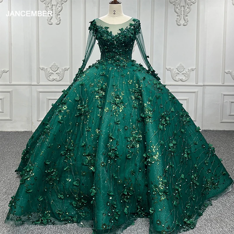 

2022 Green Sweetheart Quinceanera Dresses For 15 Party Princess Appliques Tulle Lace Birthday Party Dress DY9838 Robes De Bal