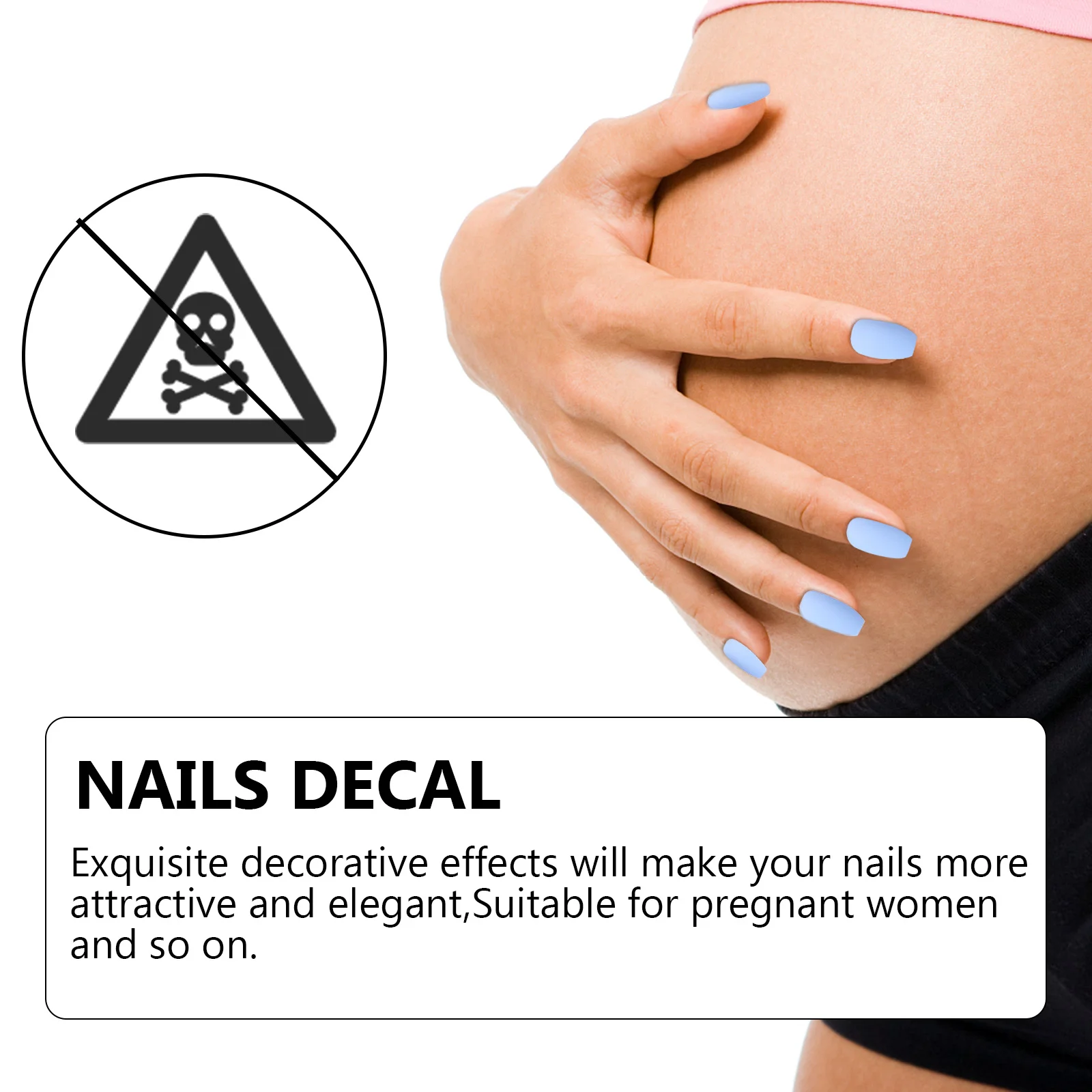 

6Sets Full Cover Artificial Nails Matte Design Suitable Professional Salon Home DIY Use Nails Decal French Nail Decals