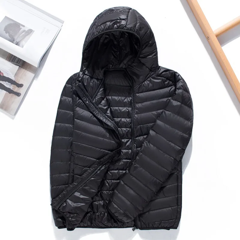 0-10 ℃ Männer Wintermantel 2024 neue Herbst ultraleichte Kapuze Puffer Ente Daunen jacken männlich tragbare wind dichte warme Parkas 5xl 6xl