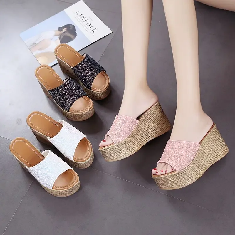 Slides Crystals Shoes Rhenstone Flip Flops Women's Slippers and Ladies Sandals Jewels 2024 Luxury Trend New Style Unique Korea