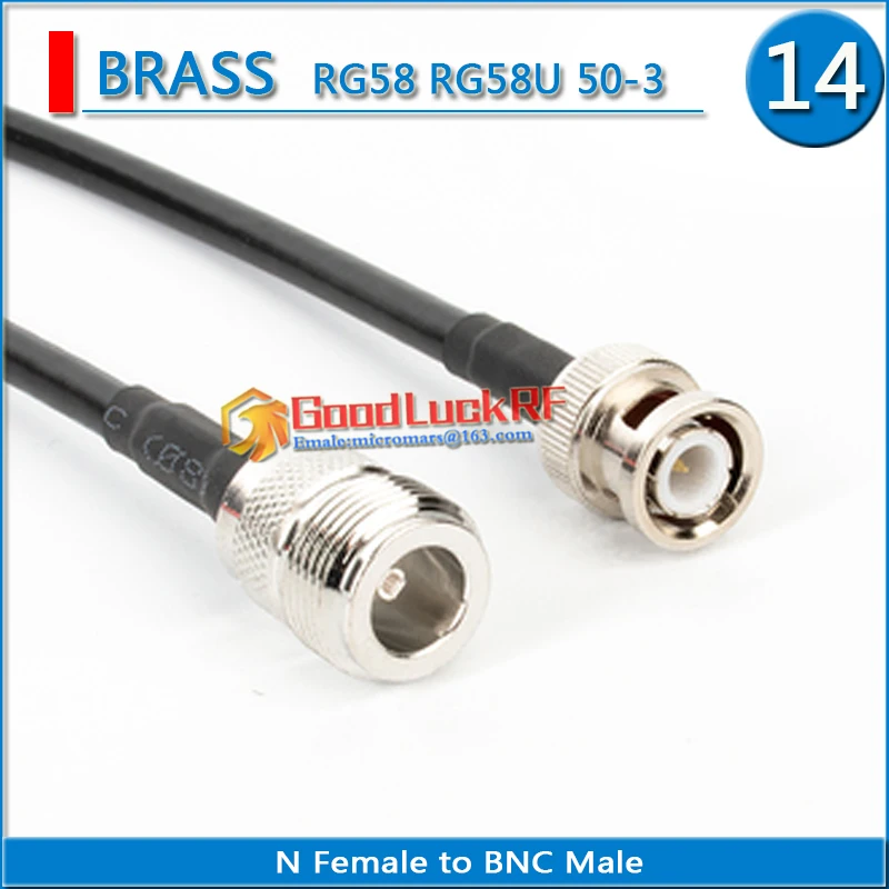 

High-quality L16 N Female to BNC Male Q9 jack Connector Pigtail Jumper RG-58 RG58 3D-FB Extend cable 50 Ohm low loss