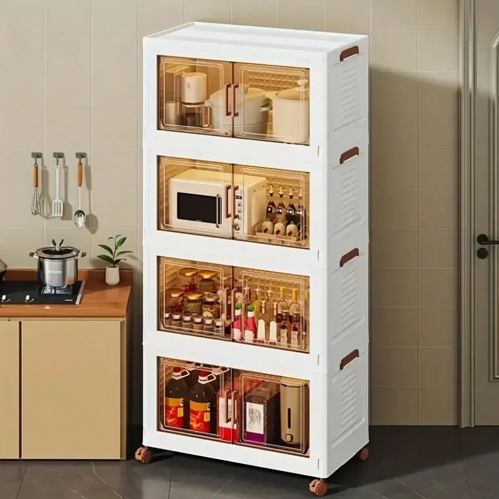 

Large Capacity Modern Style 2 3 4 5 Tier White Collapsible Stackable Organizer Closet Set. Suitable For Bedrooms, Offices And T