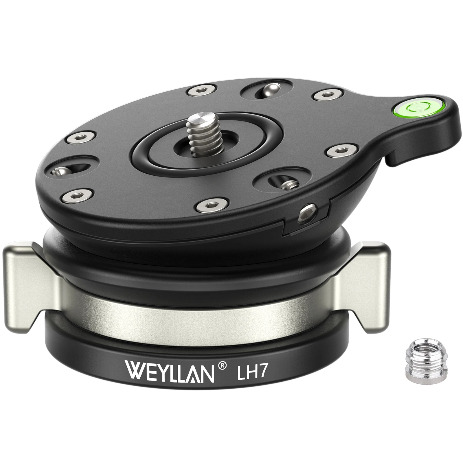 

Weyllan LH7 Tripod Leveling Base Upgraded LH6 Twist Knob Tripod Head Base Horizontal Adjustment for Canon Nikon Sony DSLR Camera