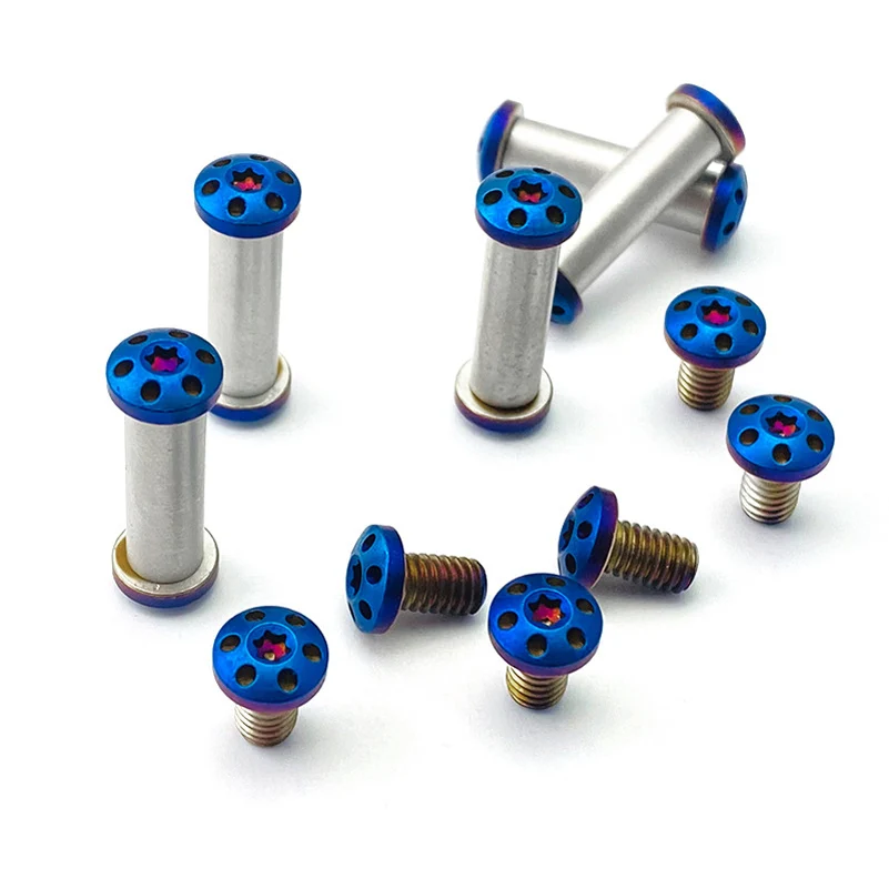 

10 sets/lot CNC Stainless Steel 10 Sizes Knife Handle Lock Screws M4 Thread T8 Torx Head Fold Knives Spindle Rivets Nail Bolt