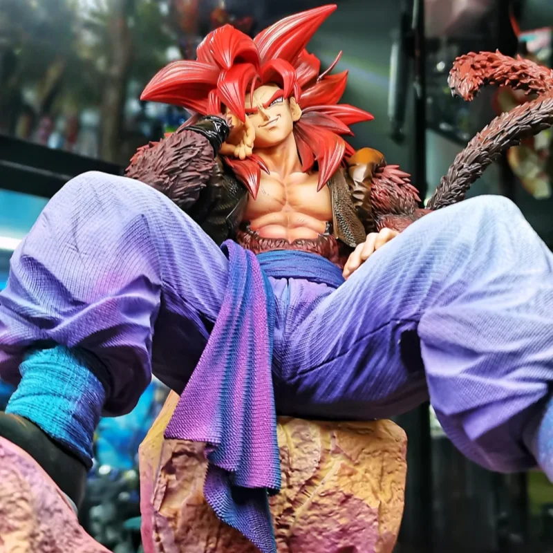 

Коллекционная фигурка Dragon Ball Super Saiyan 4 Гогета, 24 см, сидящая, на каменном основании, модная коллекционная статуэтка, украшение для стола
