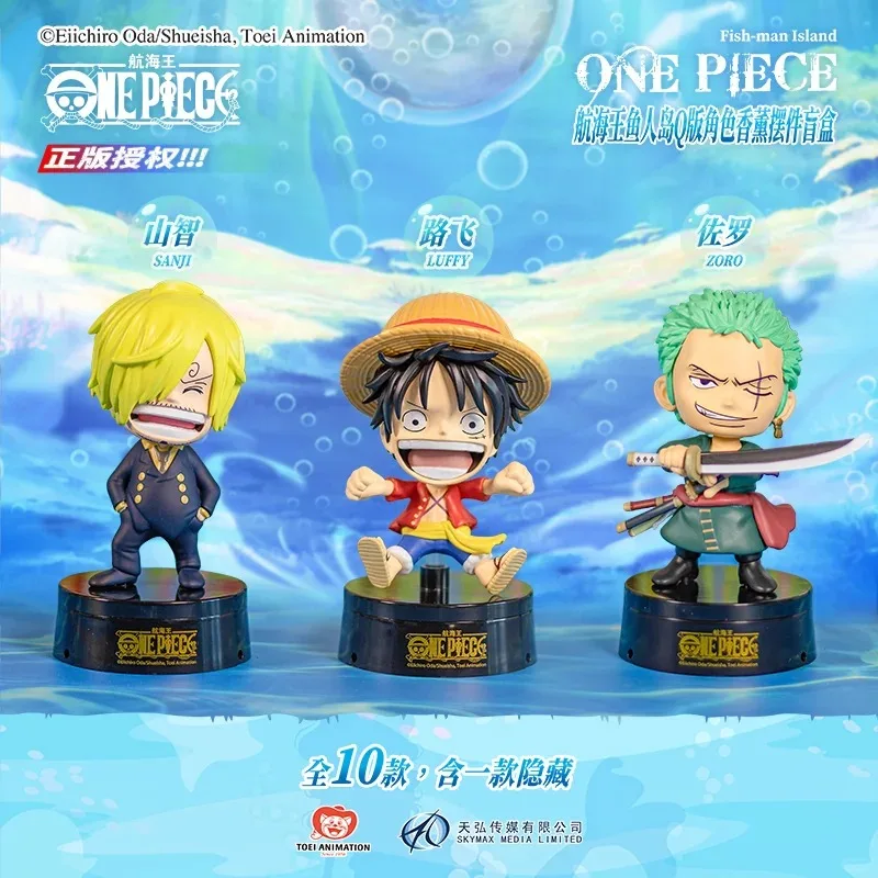 Original One Piece Fish Man Island Series Blind Box Iconic Characters Luffy Zoro Nami Chopper Robin Q Version Fragrant Ornaments