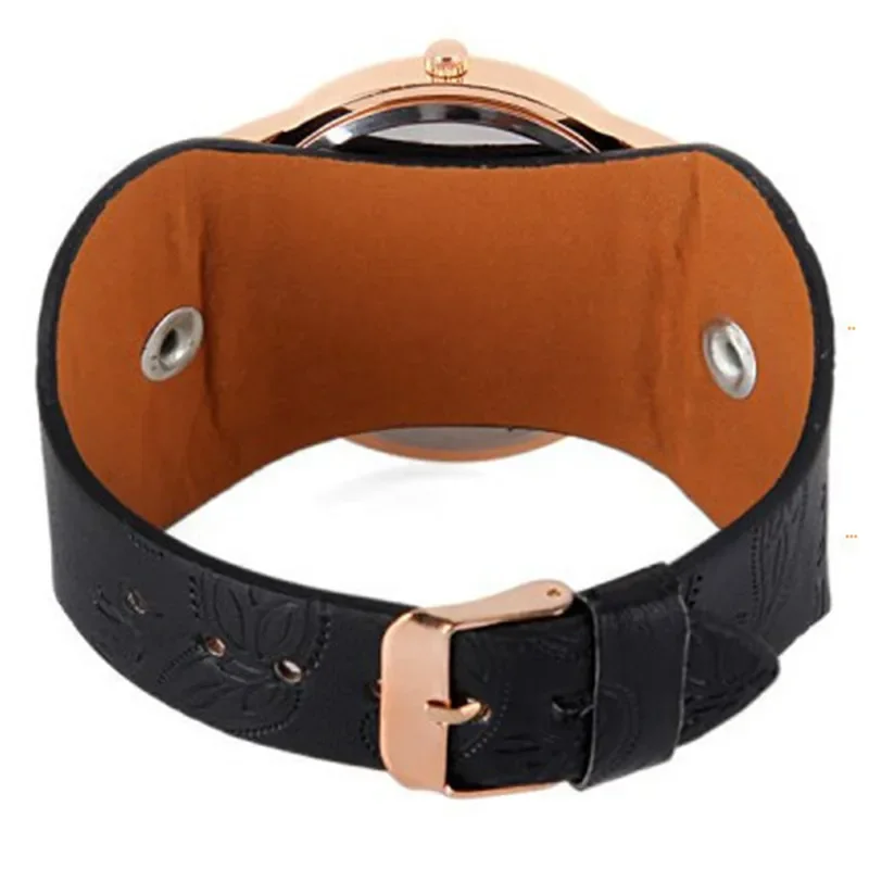 Relojes Womage para mujer, relojes de moda con esfera grande, relojes de cristal para mujer, reloj de cuarzo con banda de cuero para mujer, reloj para mujer