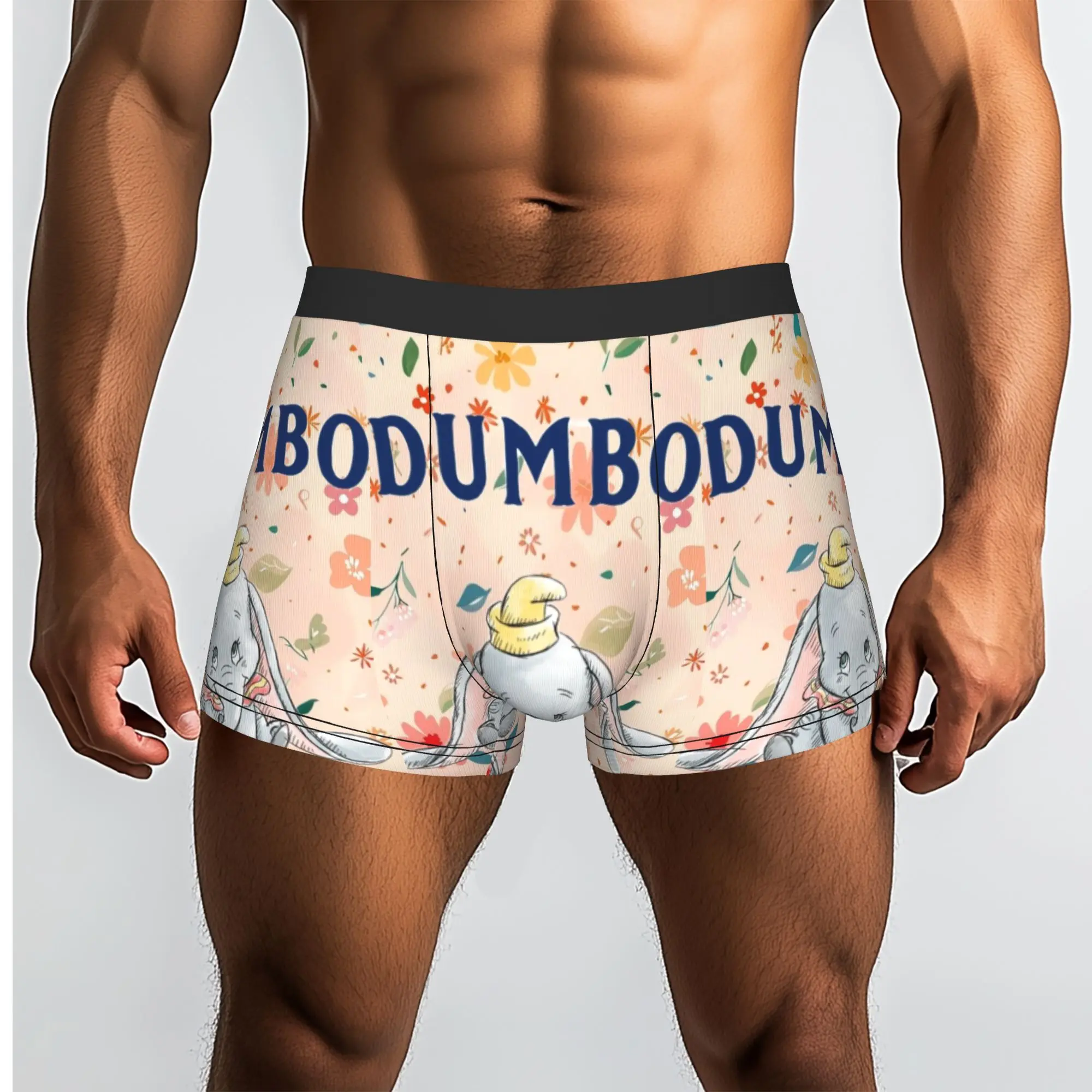 Custom D-Dumboes Cartoon Boxers Shorts Men's Cute Elephant Briefs Underwear Novelty Underpants