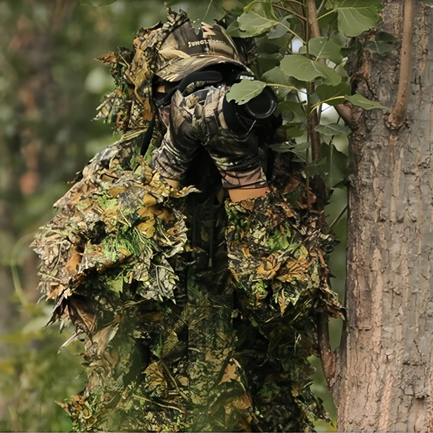 3D Ghillie Suit Camouflaged Clothes for Hunter 3D Camouflage Clothing Woodland Poncho for Hunting Wildlife Photography Costumes