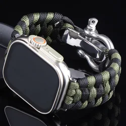 Nylon Two Colors Rope Strap For iWatch Band Ultra 2 49mm 8 7 45mm Outdoor Sport Watchband for iWatch Series SE 6 5 4 3 44mm 42mm