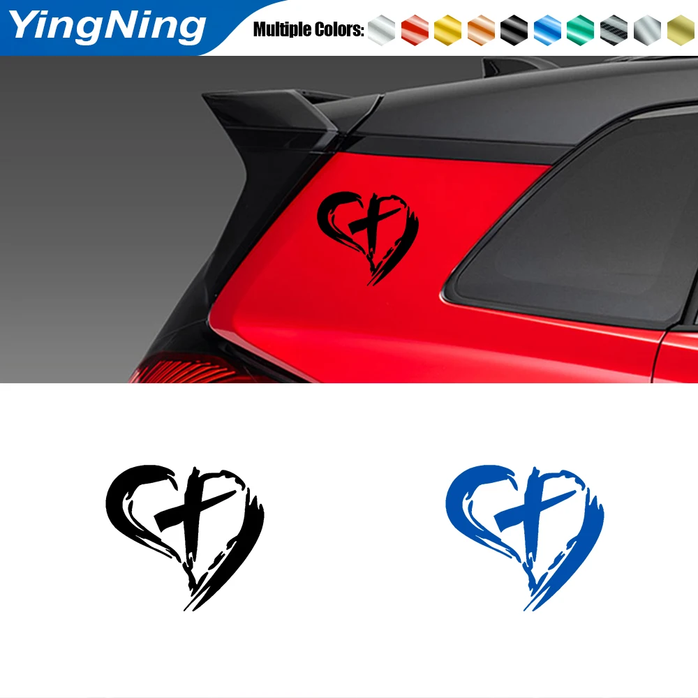 

Auto Reflective Rear Window Sticker Creative Love Heart Cross Car Decal Sticker For Auto Bumper Funny Vinyl Decal Accessories