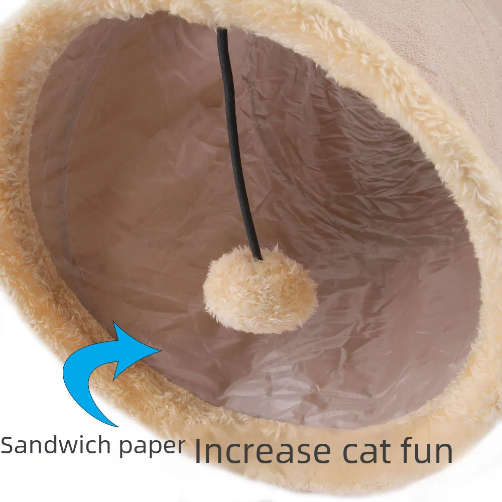 pet supplies cat tunnel storage foldable suede cat Channel cat toy drill bucket cross-border Cat post Cat toys plush Cats