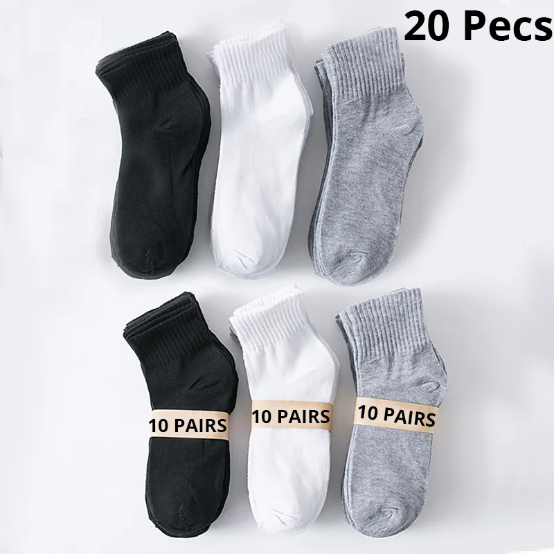 10 par męskich oddychających wygodnych skarpetek biurowych Casual Business Sock do trampek Buty Stocking Skarpety robocze na każdą porę roku