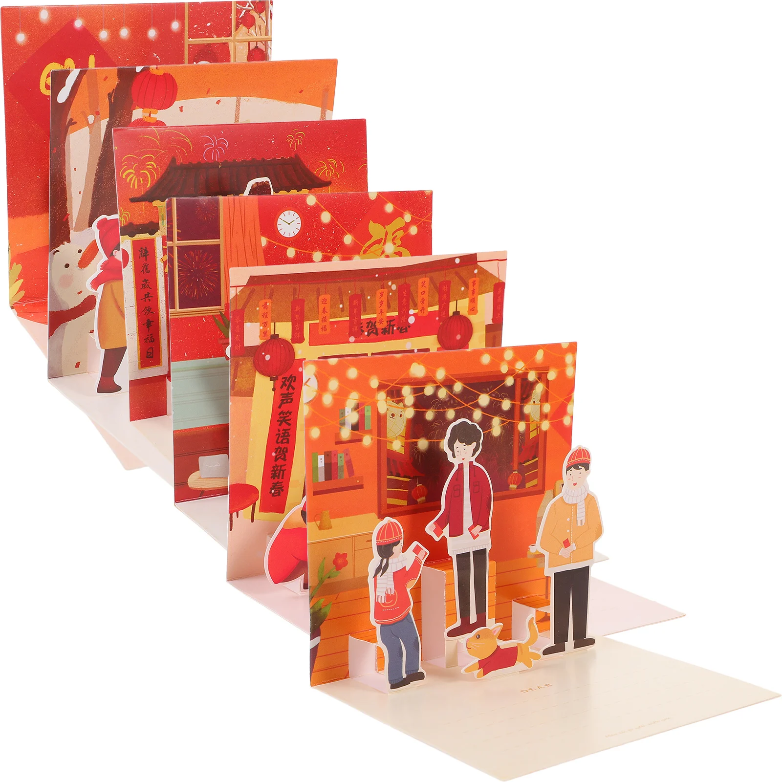 

Набор из 6 новогодних открыток: красные декоративные открытки для девочек, на Лунный Новый год, для крестильных подарков, для детей, праздничные, для особых случаев и вечеринок