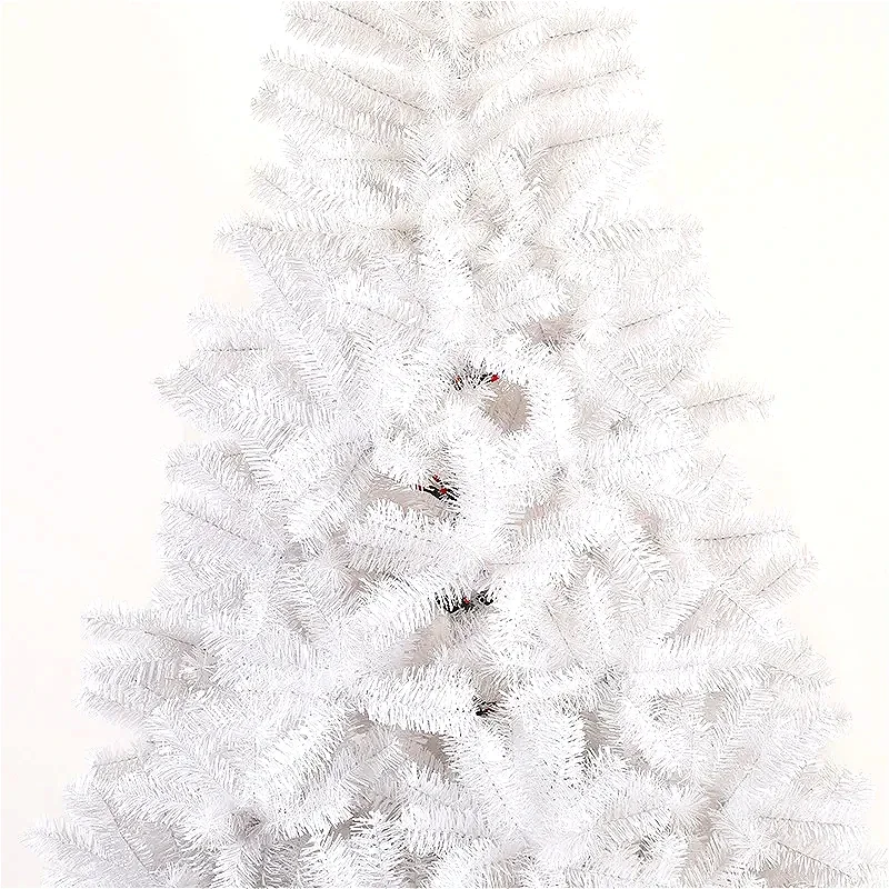 Artificial PVC Christmas Tree with Metal Brackets Large Flocking White Cedar Interior and Exterior Decoration for Christmas 120c