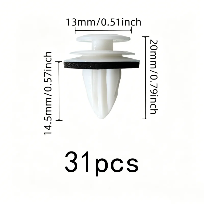 31 pcs Vehicle Interior Retainers, Truck Cabin Decoration, Firm Snap-On Fit, Vibration Dampening Pad, Multipurpose
