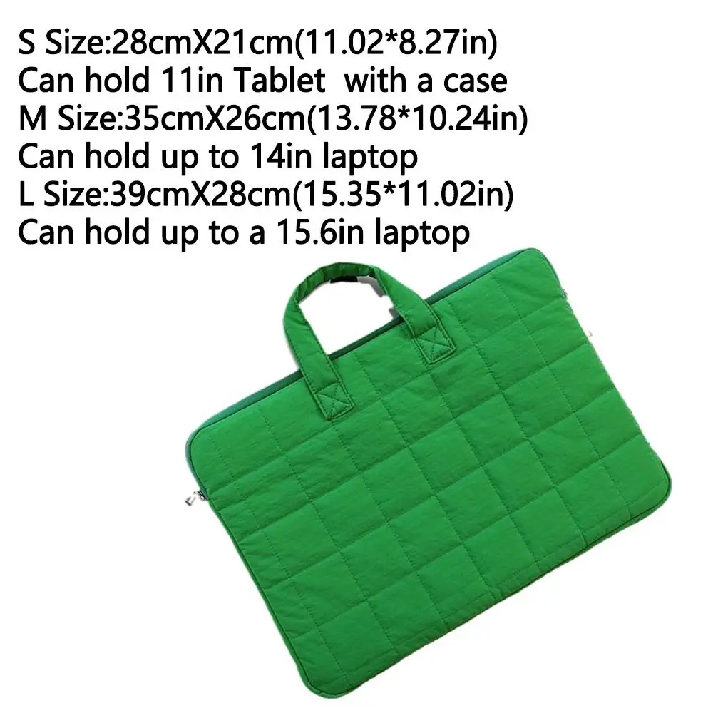 Portable Puffy Laptop Bag Cute Plaid Colorful Laptop Protective Pouch with Handle Soft Tablet Carry Case Laptop accessories