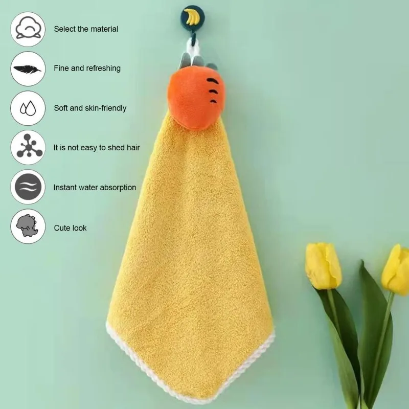 1/4PCS Cute Hand Towels for Kids Baby Microfiber Fingertip Towels Super Absorbent Hand Towels for Infant, Suitable For Bathroom