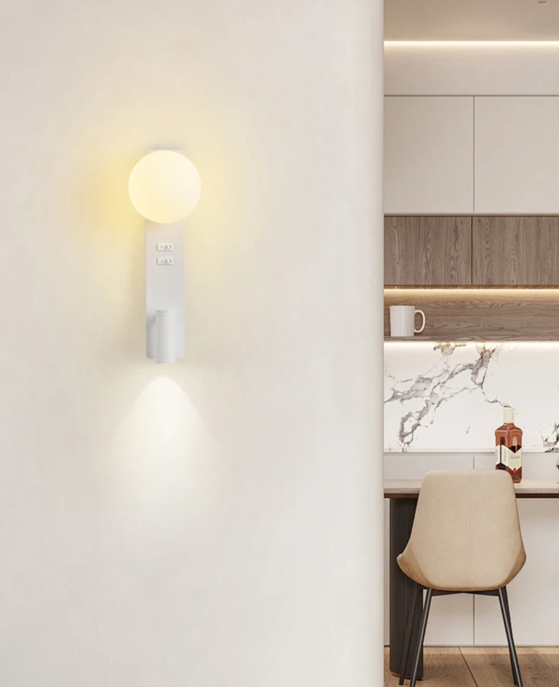 White Acrylic Ball Wall Light G9 Bulb 3000K