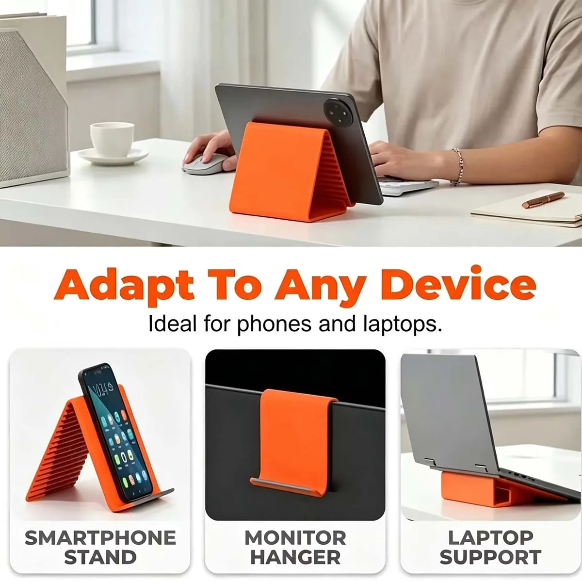 Freely Shaping Silicone Phone Holder Foldable Portable Bendable Design Multi-Angle Adjustable Universal Mobile Phone Desktop Sta - view 3