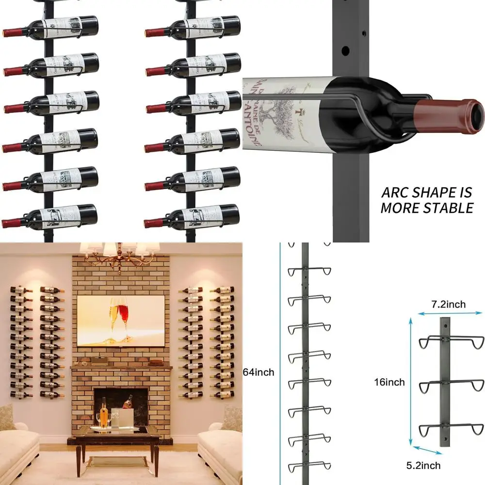 

24-Bottle Wall Mounted Wine Rack, Modular Design for Kitchen, Dining, Bar, or Cellar