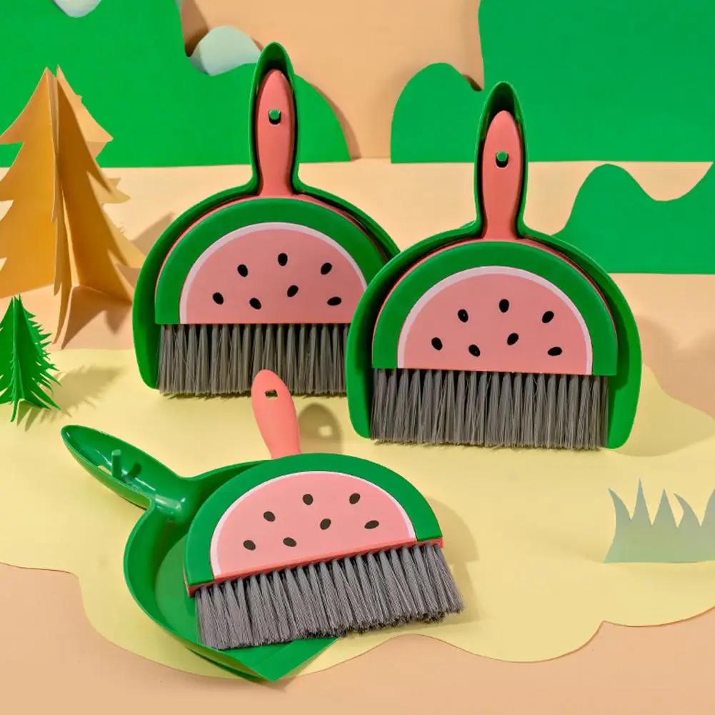 Essentials with Unique Design 2pcs Mini Set with Soft Bristles Portable Broom Dustpan for Keyboards Desktops Corners Fruit