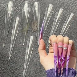 5Xl Extreme Long Stiletto Nails Full Cover Nails Artificial Acrylic False Nail Tips Press on Manicure Tool Accessories