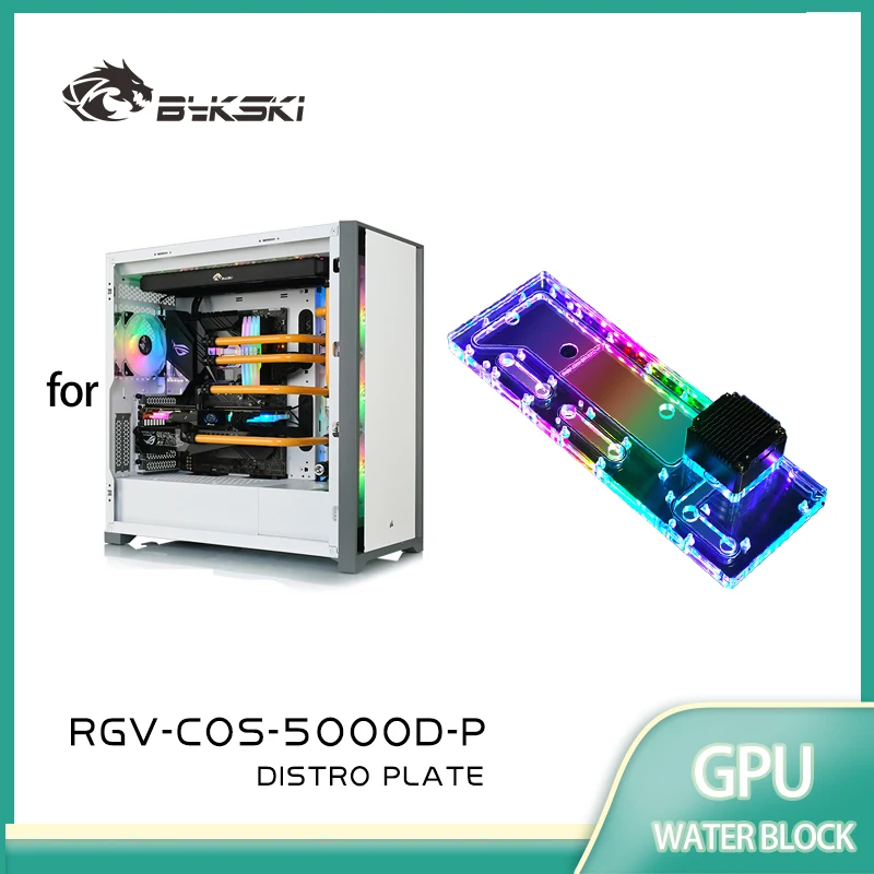Placa de distribución Bykski para caja de ordenador CORSAIR 5000D para CPU/GPU soporte de bloque de refrigeración por agua bomba DDC RGV-COS-5000D-P