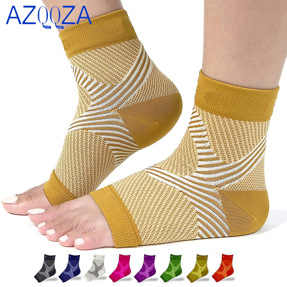 1Pair Plantar Fasciitis Ankle Leg Foot Supports Heel Brace Compression Foot Sleeves Toeless Socks Swollen Ankles Feet Treatment