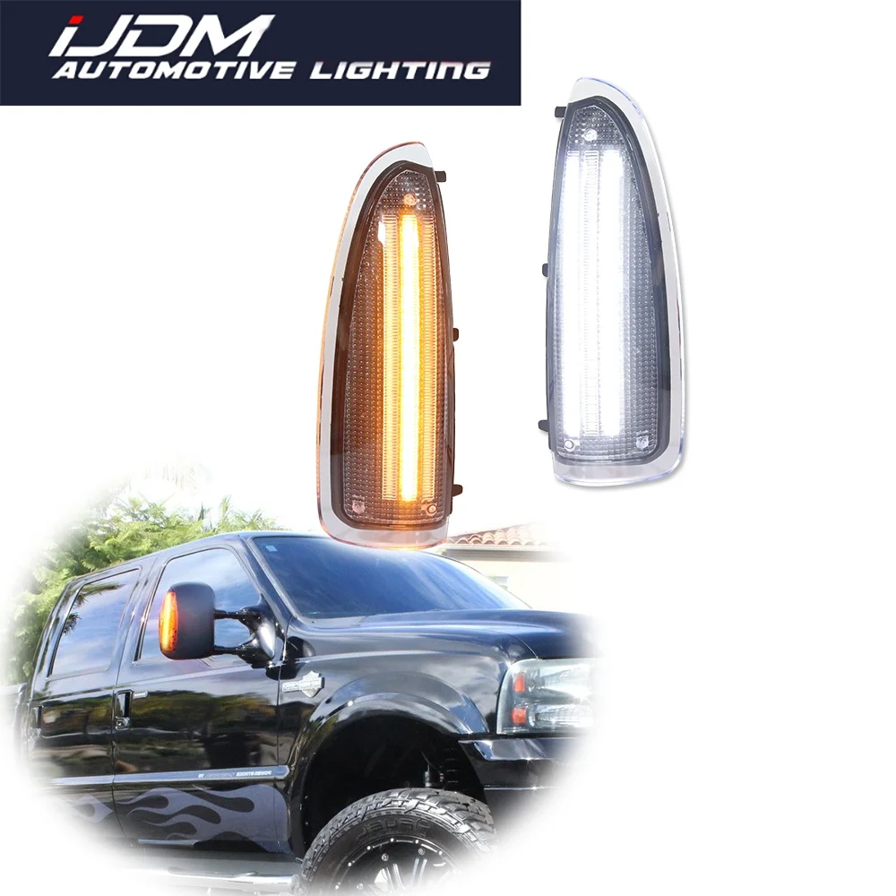 

For Ford F-250 F-350 F-450 Super Duty 2003-2007 & Excursion 2000-2005 LED Front Side Mirror Turn Signal Lights DRL Driving Light