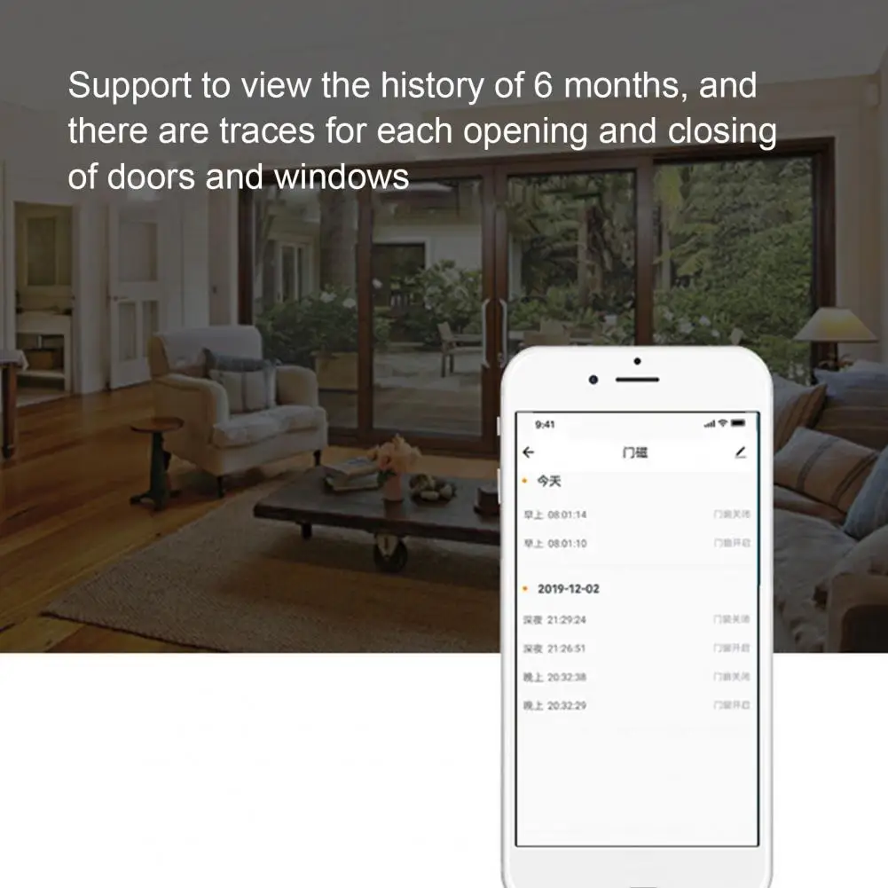 Wireless Door Sensor 1 Set Safe Magnetic ABS  Practical Wireless Door Sensor for Indoor
