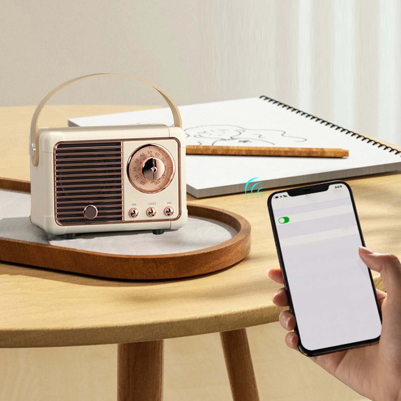 Mini Wireless Retro BT Speaker Vintage FM Radio Portable USB Interface Classical Decoration Speakers Travel Music Player