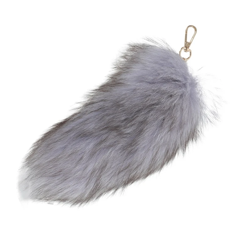 E74B Elegant Furry Tail พวงกุญแจอุปกรณ์เสริมกระเป๋าจี้เครื่องประดับตกแต่งกระเป๋าถือสำหรับกระเป๋าและกุญแจที่มีเนื้อผ้ากำมะหยี่