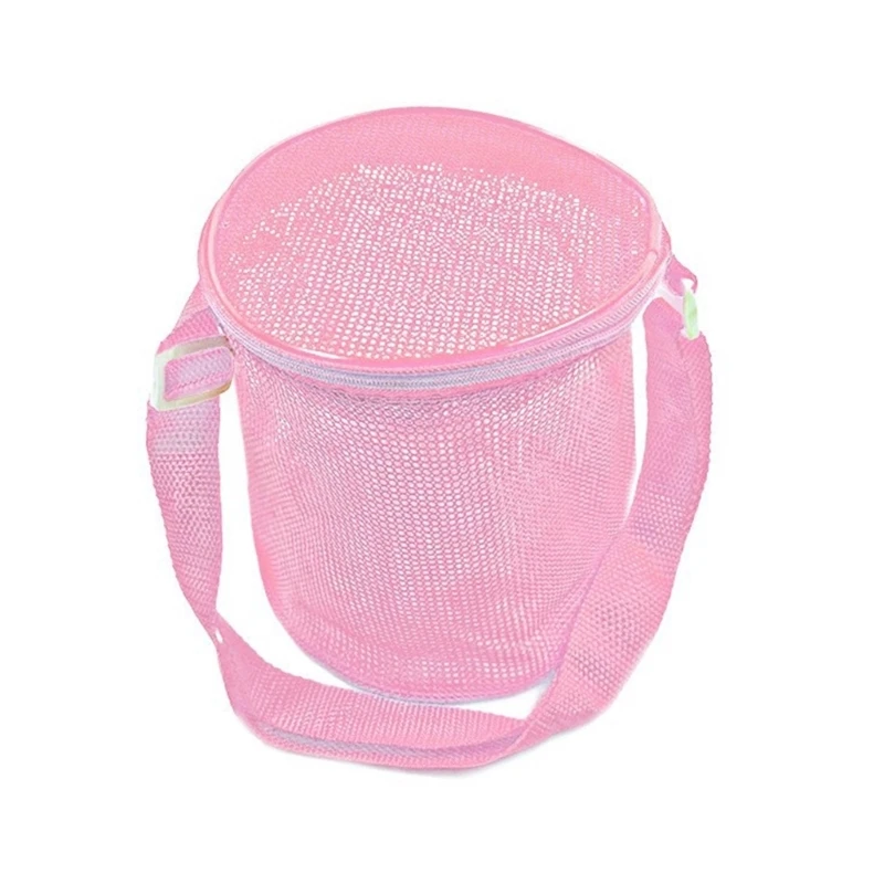 

Y4QA Kids Mesh Zippered Bag Adjustable Strap Shoulder Bag For Beach Toy Organization