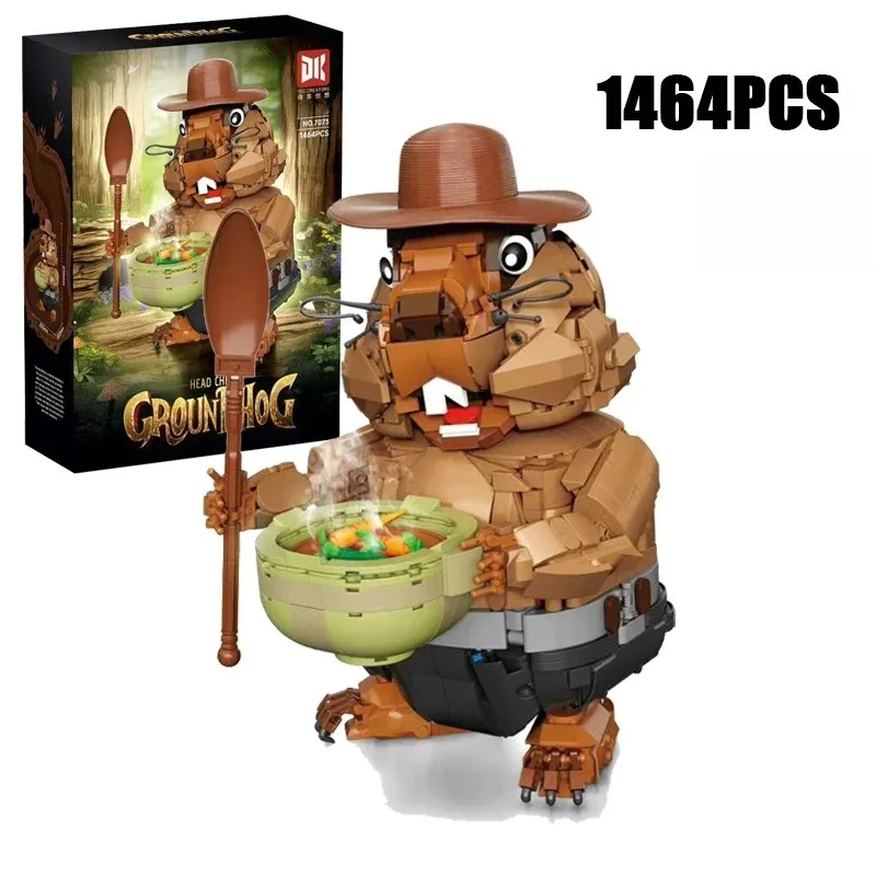 

Креативный набор строительных блоков в виде сурка, 1464 шт., строительные кирпичи, игрушки для украшения дома, игрушки для детей, подарок на день рождения