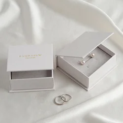 20PCS Magnet Paper Cardboard Earring Necklace Ring Packaging Gift Jewelry Box with Logo Printed