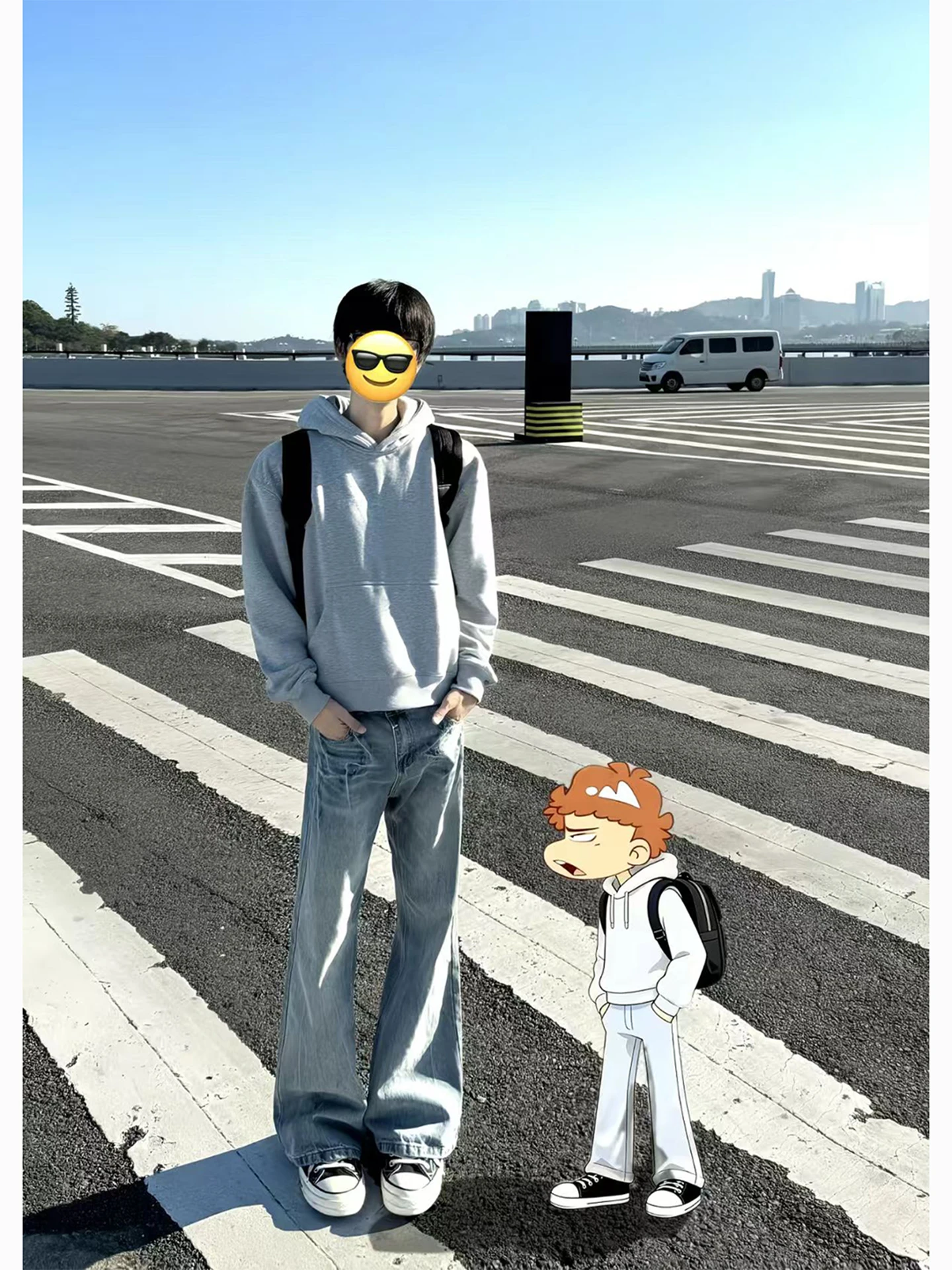 

Blue Waed Lightning Cra Denim Jeans Men's Autumn Winter American High Street Vibe Straight Leg Micro Flare Pants