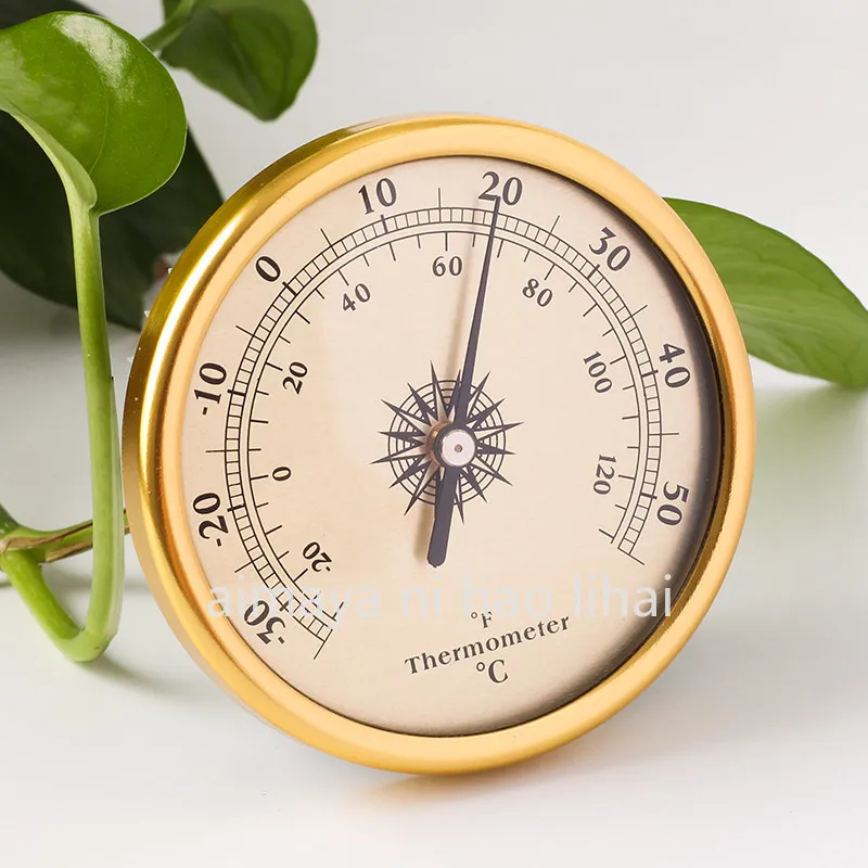 72Mm Gold Barometer Thermohygrometer Multifunctional Atmospheric Pressure Gauge Indoor Weather Forecaster Fishing Outdoor