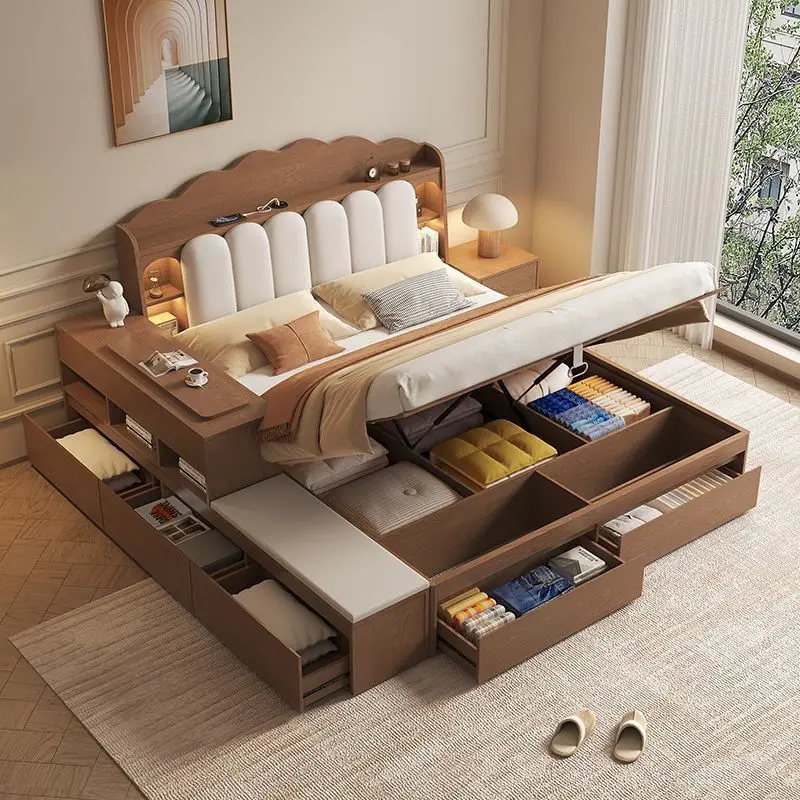 

Oak modern simple large box storage oak with drawers master bedroom wedding