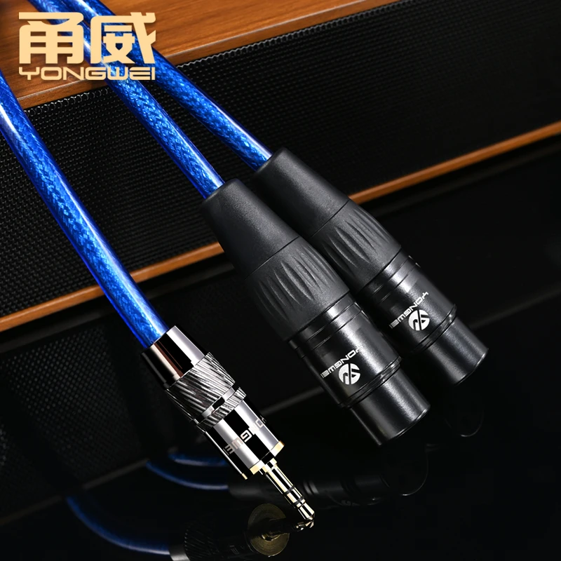 YONGWEI HiFi 3.5mm to 2 XLR Audio Cable High Quality TRS  to 2XLR Male Interconnect Audio Microphone Cable Y Splitter Adapter