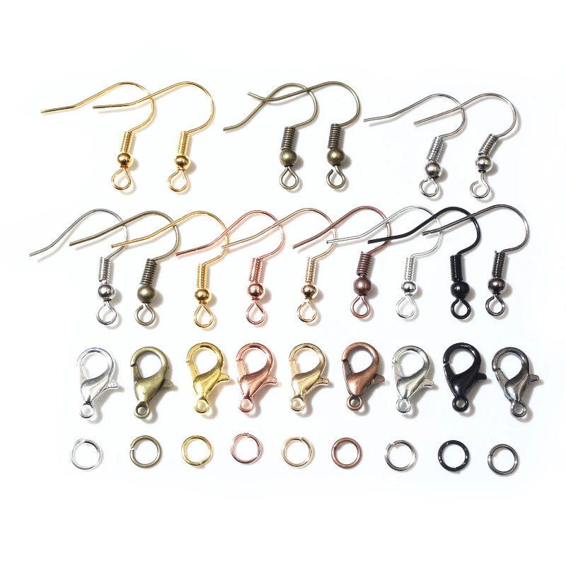 50-200pcs DIY Jewelry Making Accessories Findings Earring Hooks/Jump Rings/Lobster Clasps Craft Jewelry Findings