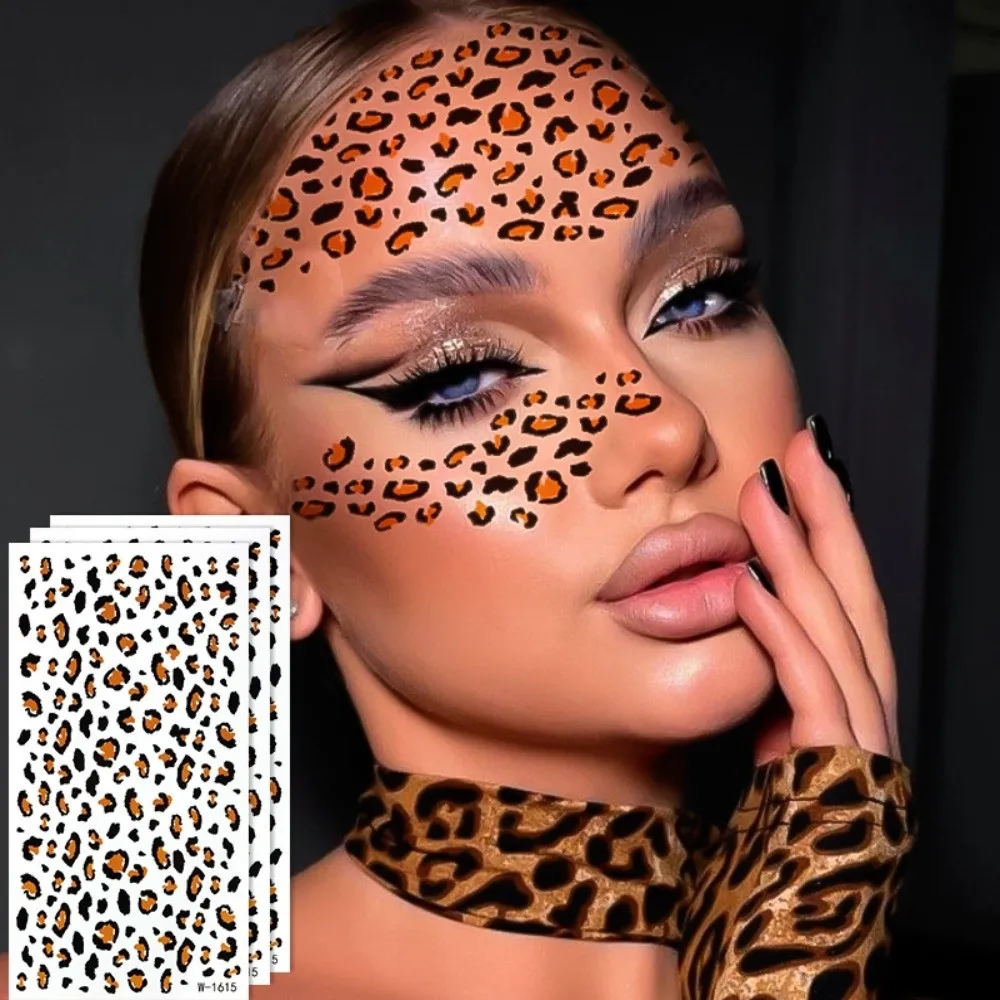 10pcs Water Transfer Leopard Print Tattoo Stickers Instant Fake Temporary Tattoo Waterproof Easy To Use Body Art Sticker