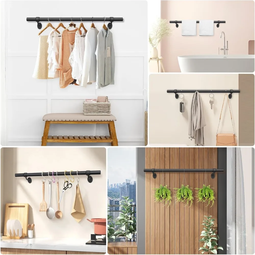 درابزين معدني للدرج الداخلي 1.5 درابزين من الألومنيوم مثبت على الحائط باللون الأسود للاستخدام الصناعي #4