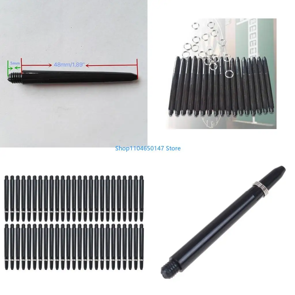 50Pcs Shafts Nylons Plastic Stem Black Corner Short Stem