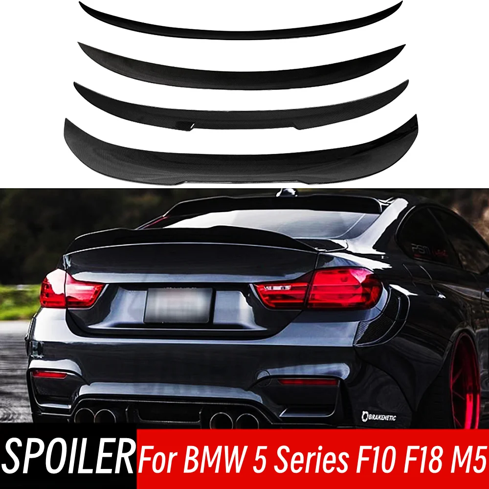 For 2010-2017 BMW 5 Series F10 F18 M5 520i 525i 528i 535i 530i M5 MP M4 PSM Style Black Carbon Rear Trunk Lid Car Spoiler Wings