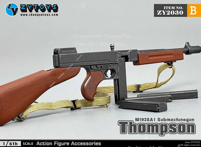 ZYTOYS ZY2030 1/6 Scale Weapon Thompson Submachinegun Tommy Gun M1928 Plastics Battle Model Fit 12\