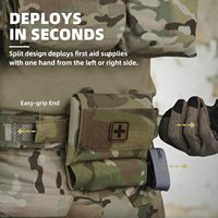 2-in-1 Micro Med Kit Medical Pouch, Tactical Mini First Aid IFAK Pouch with Tourniquet Holder, Empty Small Compact Medical Pouch