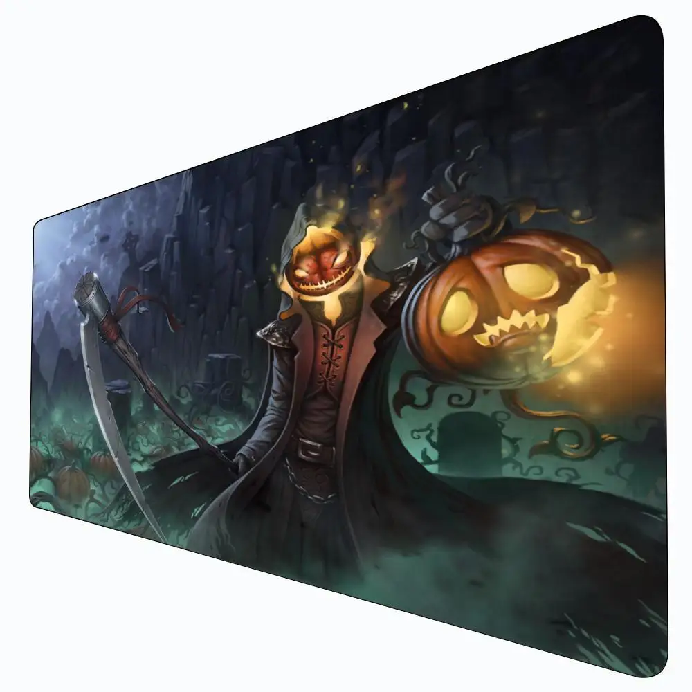 

Загадочная голова тыквы, тематический игровой коврик MTG, волшебная карта, боевой коврик, нескользящий, прочный, 35X60 см, игровой коврик Commander, Tapete Magic mtg